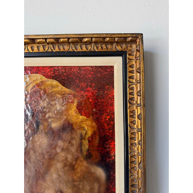 Wood 1960s Vintage Nude Woman Mixed Media Oil on Canvas Painting by Lester Russian For Sale - Image 7 of 12