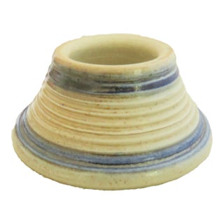 French Farmhouse Style Gray & Blue Ribbed Match Striker For Sale