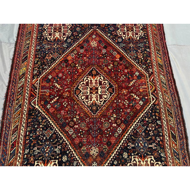 1900s Antique Persian Qashqai Rug For Sale - Image 6 of 8