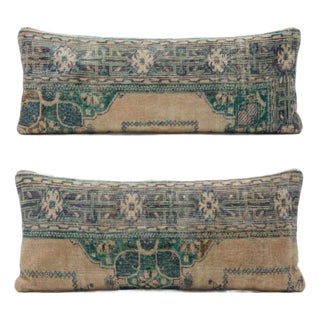Bohemian Turkish Bedding Rug Pillow Cover 16'' X 47'' - Set of Two For Sale