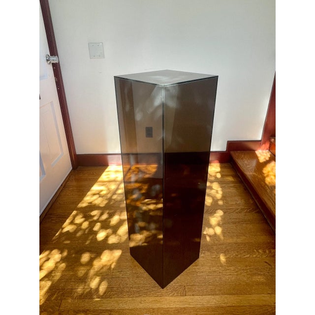 Vintage 1970s Black Lucite Pedestal For Sale - Image 10 of 13