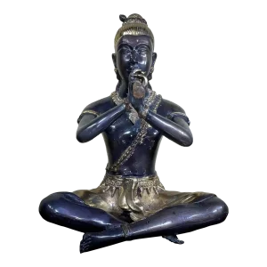 Circa 1900 Thai Bronze Sculpture of a Musician