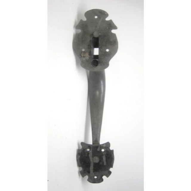 Antique 13 In. Black Iron Arts & Crafts Door Pull Handle For Sale - Image 4 of 4