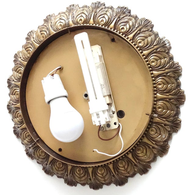 Metal Vintage Brass and Crystal Glass Ceiling Lamp, 1960s For Sale - Image 7 of 9