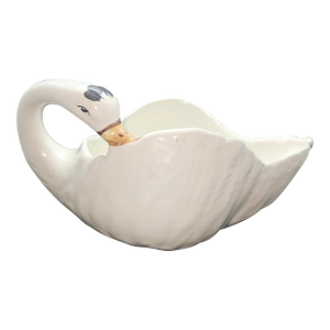 Mid Century Italian Santucci Deruta Ceramic Swan Planter