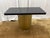 Custom Console Table Attributed to Arhaus Distressed Black Painted Top | Gold Dauphine Pedestal Base For Sale In Columbus - Image 6 of 18