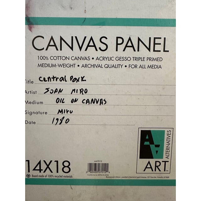 "Central Park", Original Oil on Canvas, Joan Miro, 1980 For Sale - Image 11 of 14
