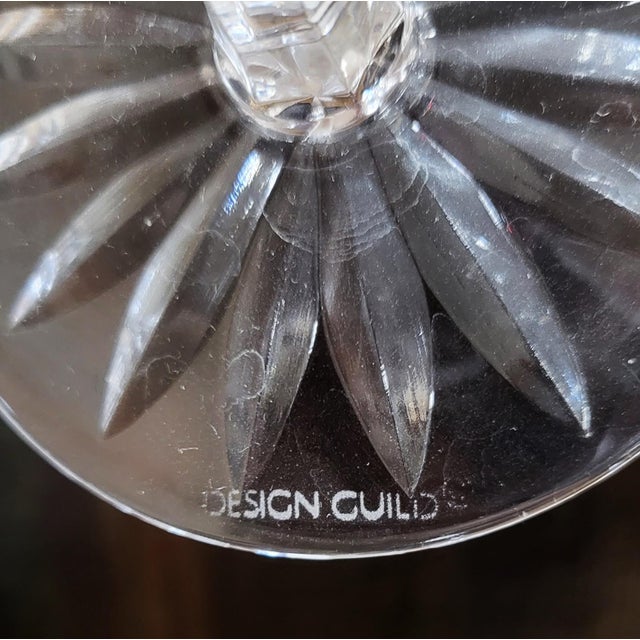 Late 20th Century Ruby Red Cut to Clear Crystal Bohemian Style Wine Glass Goblets - Set of 8 For Sale - Image 5 of 14