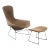 Authentic Bird Lounge Chair in Original Oatmeal Fabric with Ottoman by Harry Bertoia for Knoll, USA, circa 1960's For Sale