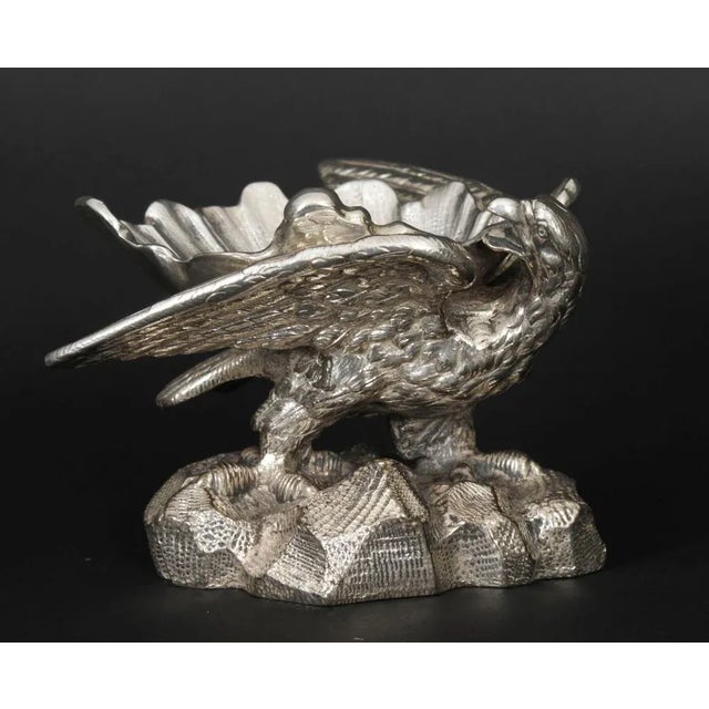 Silver Antique Victorian Silver Plated Eagle Salts, 1800s, Set of 2 For Sale - Image 8 of 15