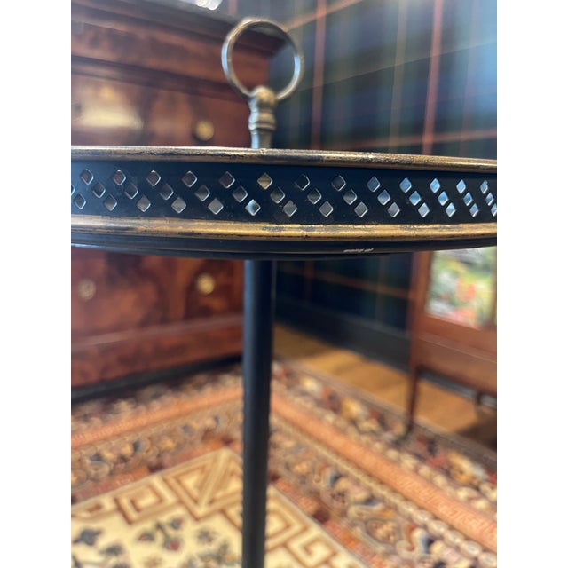 Metal Charming Vintage, Weighted Metal Painted Butler’s Caddy/Cocktail Tray For Sale - Image 7 of 9