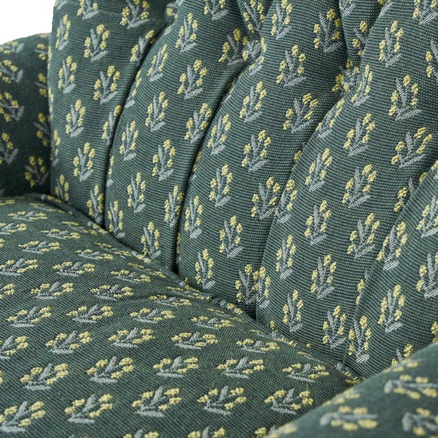 Wood Late 20th Century Pair of Ferrick Mason Upholstered Tufted Club Chairs For Sale - Image 7 of 7