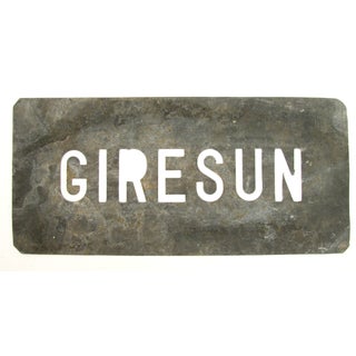 French Vintage "Giresun" Zinc Stencil For Sale