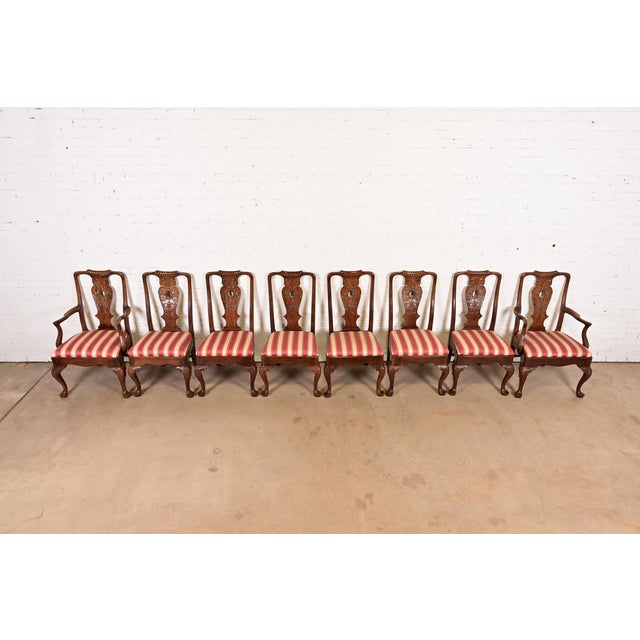 1980s Henredon Chippendale Carved Mahogany Dining Chairs, Set of Eight For Sale - Image 5 of 13