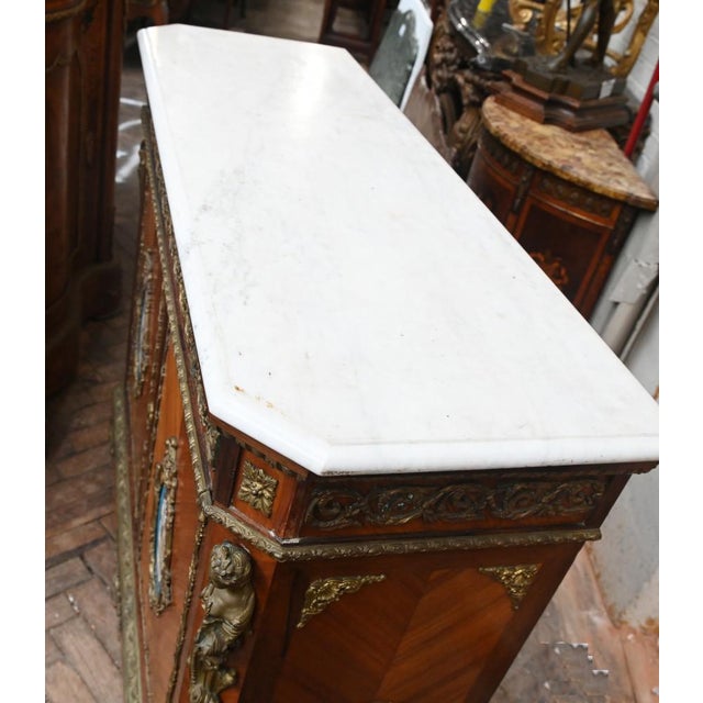 Napoleon III Kingwood Cabinet with Sevres Plaques Chest, 1860 For Sale - Image 15 of 18