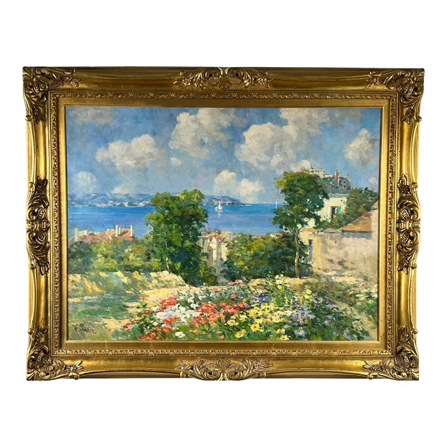 Vintage Oil on Canvas Impressionist Painting of Summer Coastal Scene Signed P. Maris For Sale