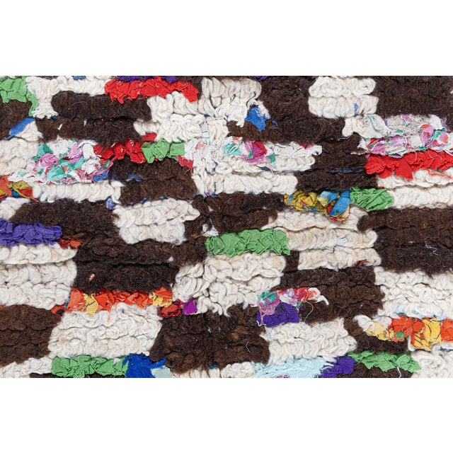 Mid 20th Century Doris Leslie Blau Vintage Moroccan Rug – Bold Abstract Checkerboard Composition For Sale - Image 5 of 8