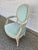 White A French Country Classic | Louis XVI Fauteuil in Soft Celadon Velvet For Sale - Image 8 of 11