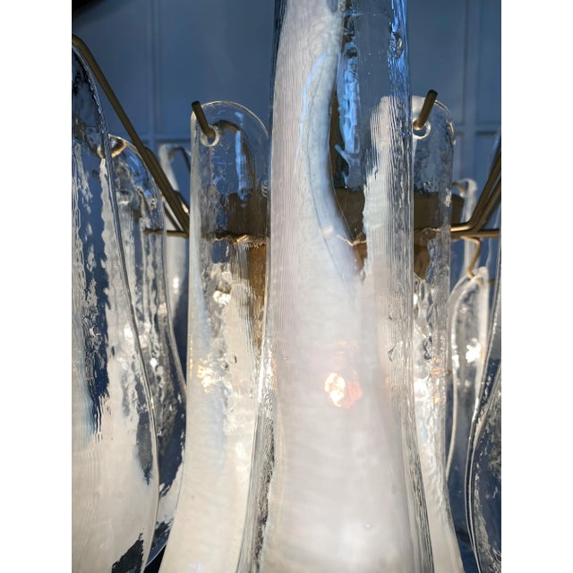 White White Petal Chandeliers, Murano, 1990s, Set of 2 For Sale - Image 8 of 18