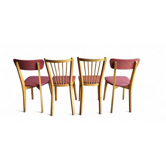 Wood Chairs from Baumann, 1950s, Set of 4 For Sale - Image 7 of 12