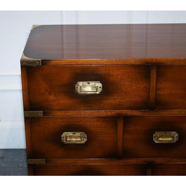 Vintage Military Campaign Brass Sideboard from Jansen of London For Sale - Image 3 of 15