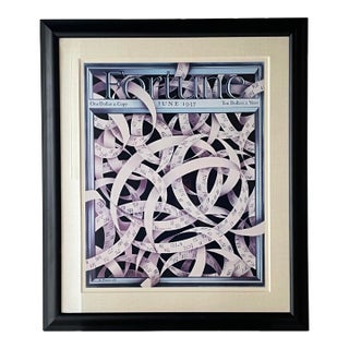 Huge Vintage Fortune Magazine Lithograph Art - June 1937 ‘Ticker Tape’ by Antonio Petruccelli For Sale