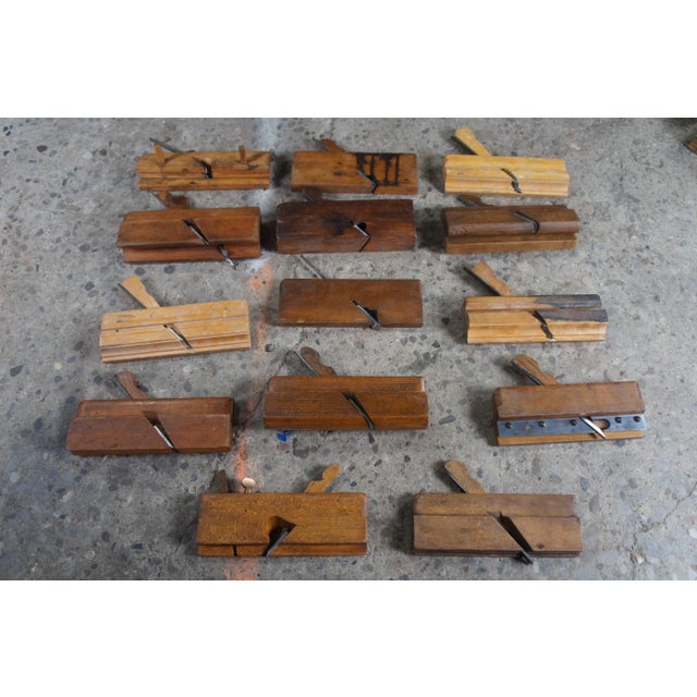 1906 Antique Pine Carpenters Tool Chest Trunk Strong Box Disston Saws Planers For Sale - Image 9 of 13