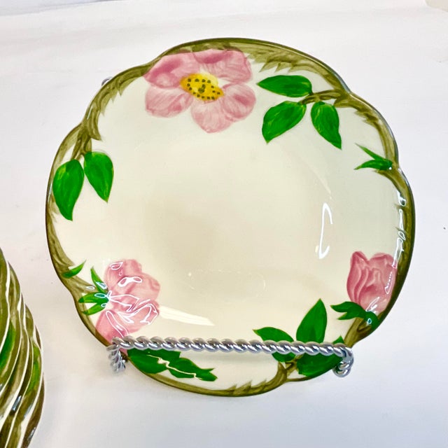 Mid-Century Americana Boho Chic Franciscan Desert Rose Berry Bowls - Set of 8 For Sale - Image 10 of 11