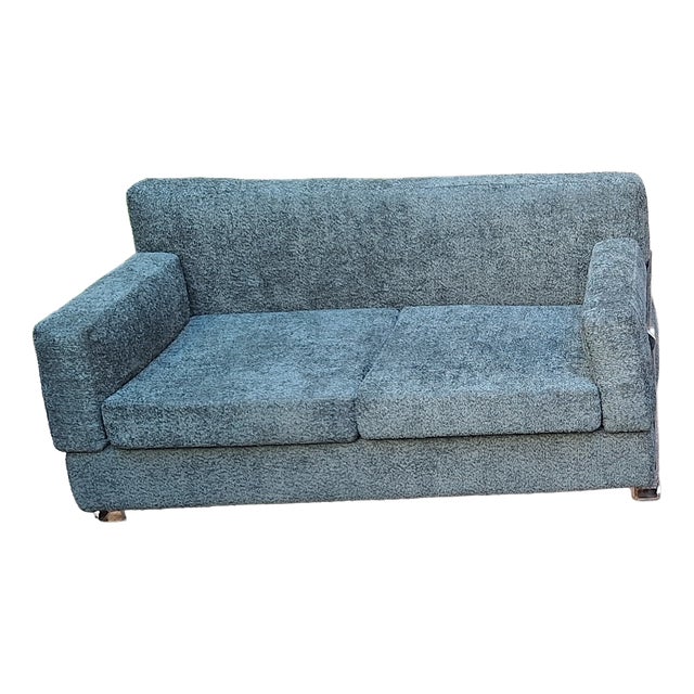 Fasce Cromate Sofa in Green Fabric by Luigi Caccia Dominioni for Azucena, 1960s For Sale