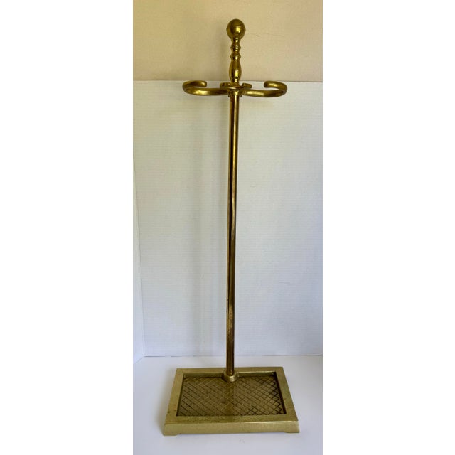 Vintage Brass Five-Piece Fireplace Tool Set With Ball Finial Handles For Sale - Image 11 of 12