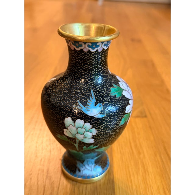 Vintage Chinese Cloisonné Vase For Sale - Image 4 of 10