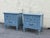Gray Pair of Mid-Century Blue Gray Lacquered Nightstands For Sale - Image 8 of 15