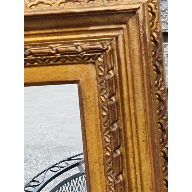 Antique 19th Century French Gilded Wood Wall Mirror Gold Carved Victorian Frame For Sale - Image 13 of 16