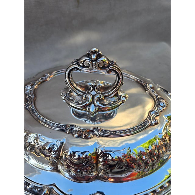 Sheffield 1920s Silver Serving Dish With Lid For Sale - Image 4 of 17