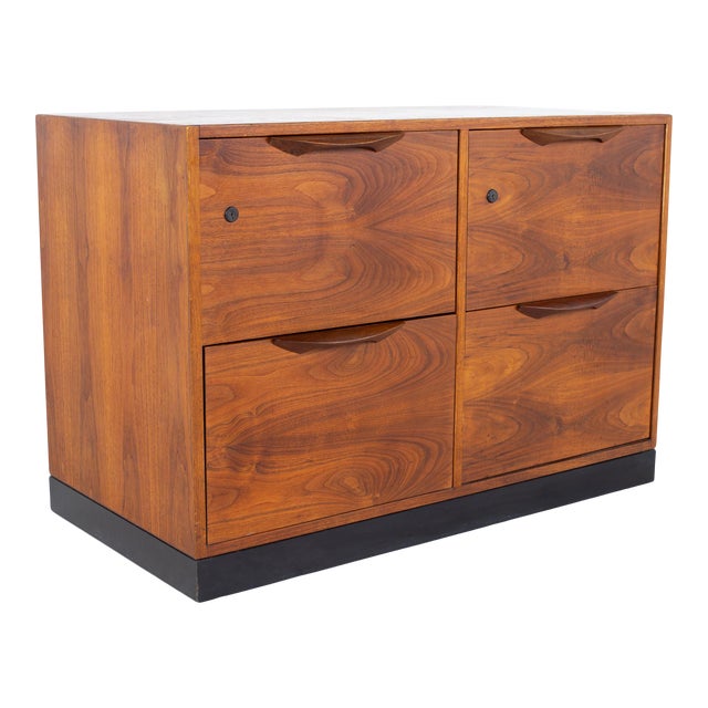 Jens Risom Mid Century Petite Walnut Filing Credenza Chairish