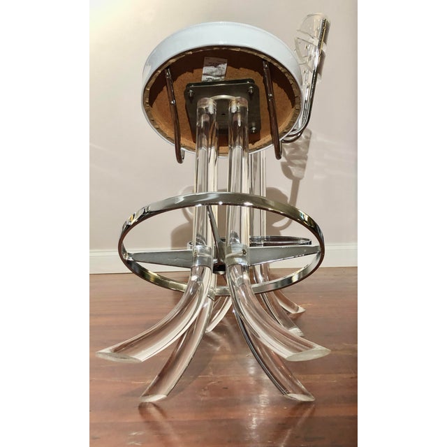 Charles Hollis Jones Sculptural Tusk Style Lucite & Chrome Lucite Back