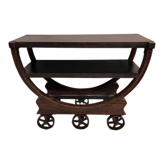 Restoration Hardware Wallpaper Bar Cart For Sale
