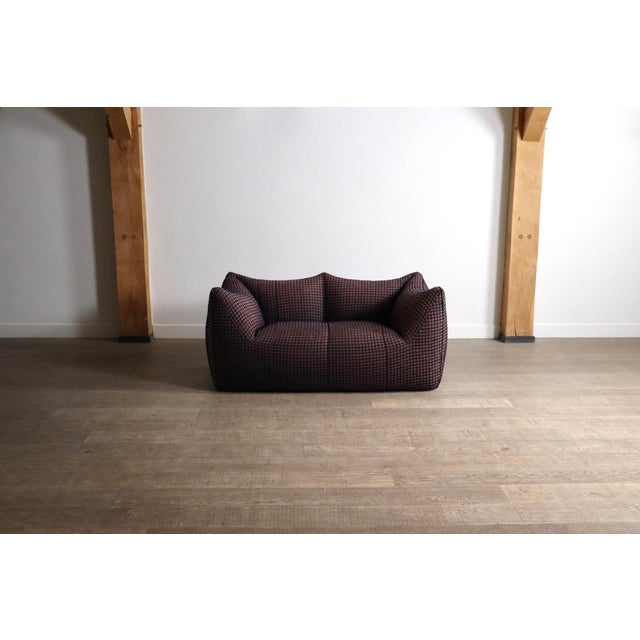 Beautiful le bambole sofa in original structured fabric in aubergine tones designed by mario bellini for b&b italia in the...