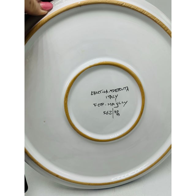 1980s Hand Painted Italian Coastal Cake Plate For Sale - Image 4 of 6