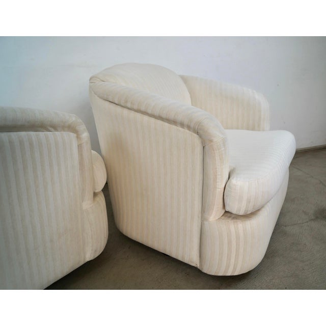 1970’s Postmodern Swivel Lounge Chairs - A Pair For Sale - Image 11 of 12