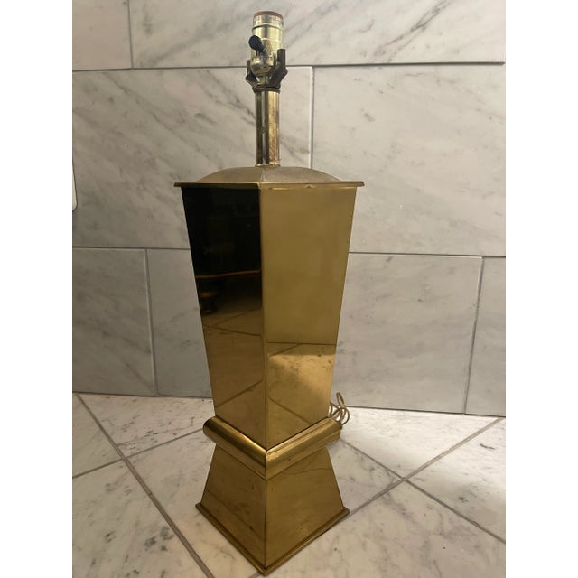 1980's Brass Geometric Table Lamp For Sale - Image 13 of 13
