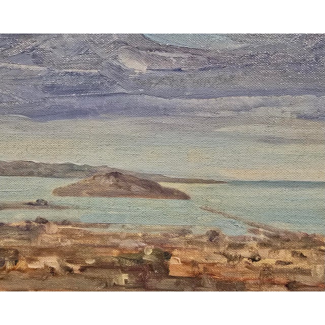 Sky Blue Xavier Martínez –Alcatraz Island, San Francisco Bay at Sunset – C. 1901 Oil Painting For Sale - Image 8 of 12