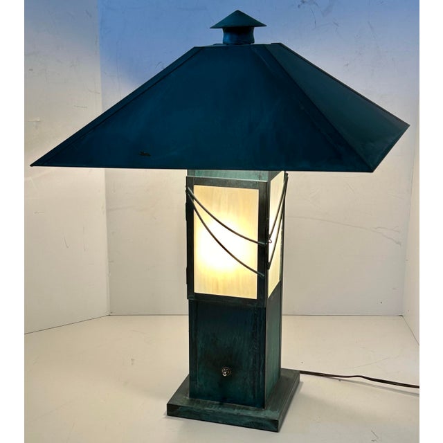 Arts and Crafts Copper Lamp For Sale - Image 4 of 12