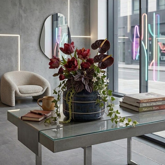 NAVAZI Ceramic Vase with Stainless Steel Cap Our hand-crafted ceramic vases are harmoniously combined with an elegant...