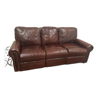 Omnia Fairmont Leather Reclining Couch For Sale