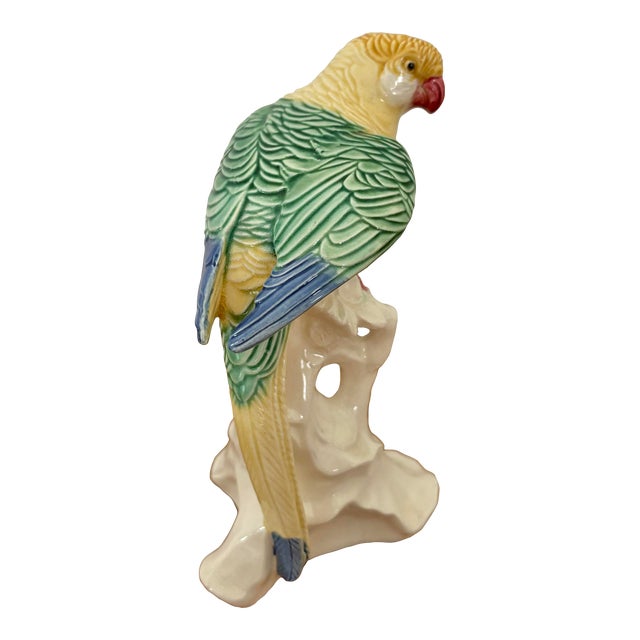 1980s Chinese Export Yellow Green Parakeet Budgie For Sale