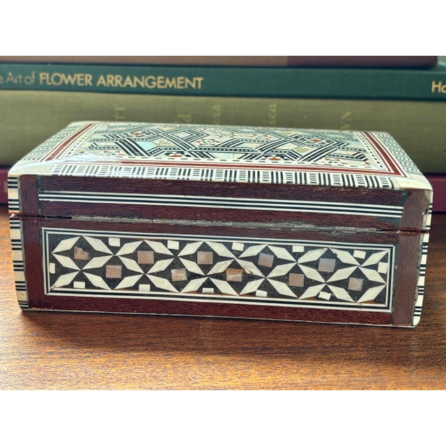 1980s Vintage Moroccan Inlay Box For Sale - Image 5 of 10