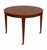 Custom entry table featuring a round wood veneer top in a rich mahogany finish. Dimensions: 44" Diameter x 30" H Good...