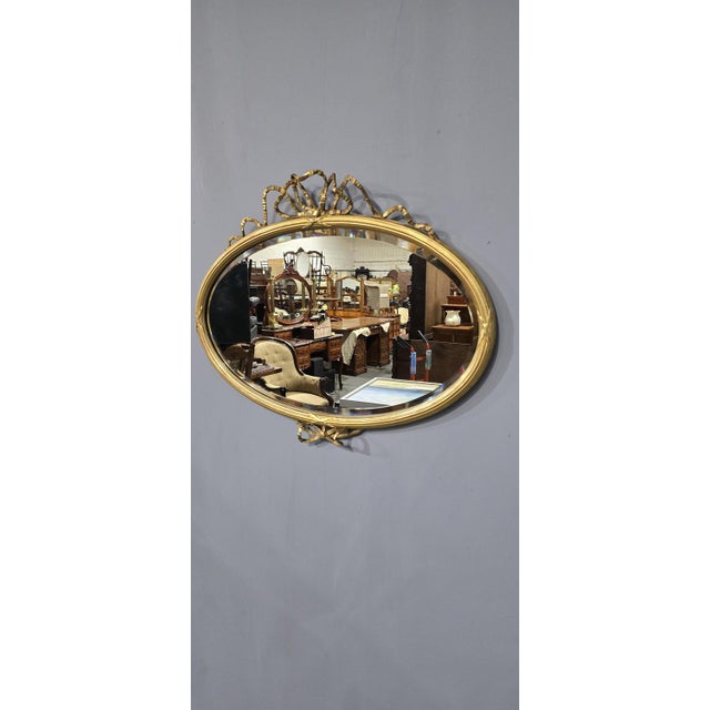 Antique Victorian Oval Gilt Mirror, 1840 For Sale - Image 3 of 11