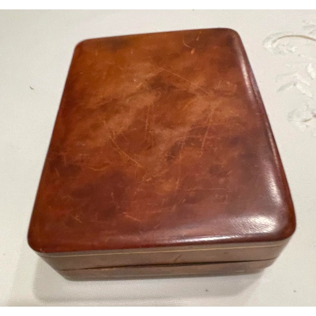 1959 Mid-Century Vintage Italian Leather Box For Sale - Image 4 of 6